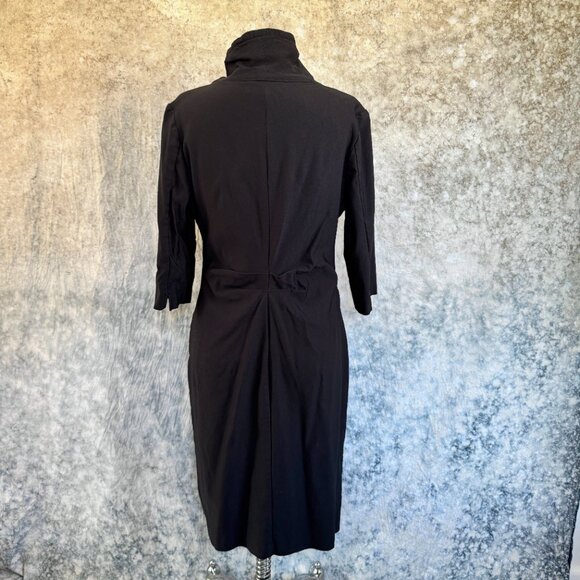 Joseph Ribkoff Vintage Black Zip Front Dress - 10 - Picture 4 of 6